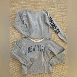 2 Brandy Melville Sweatshirts Malibu New York One Soze